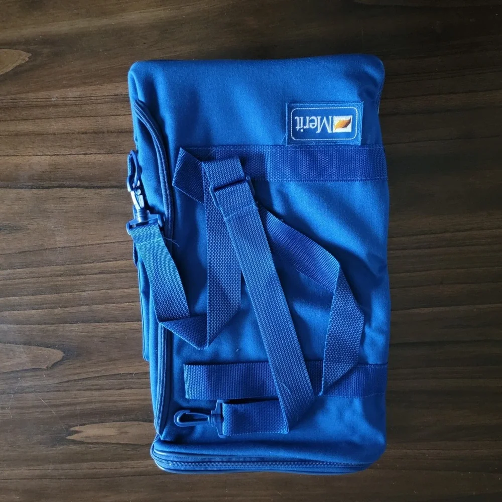 Vintage Brand New Unisex Rare  80's Merit Logo Blue Duffle/Travel Bag Tobacciana